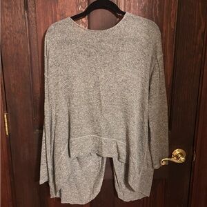Open Back Express Heather Gray Knit Cardigan
